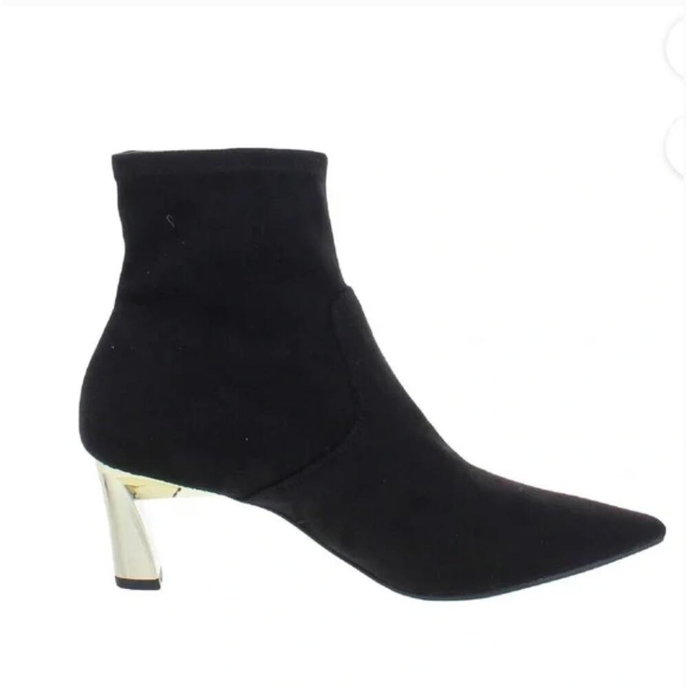 ALFANI Womens Black Heel Stretch Bambey Pointed Toe Sculpted Heel Bootie 9.5